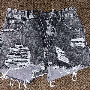Black distressed Jean shorts